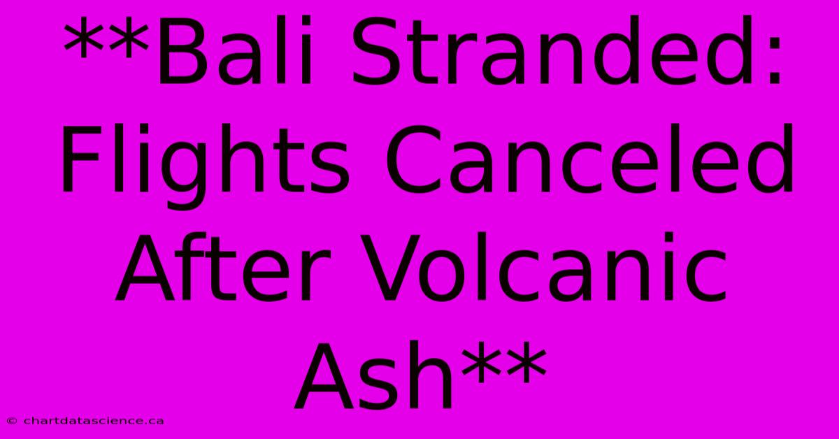 **Bali Stranded: Flights Canceled After Volcanic Ash** 