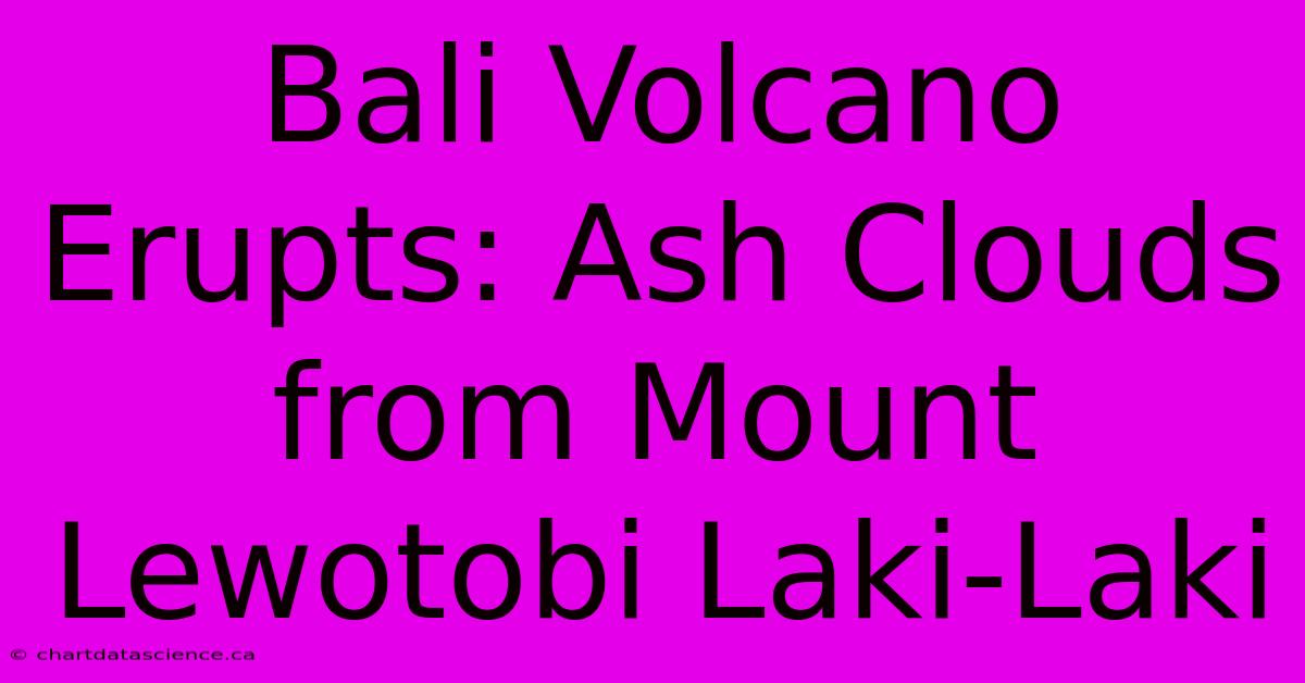 Bali Volcano Erupts: Ash Clouds From Mount Lewotobi Laki-Laki