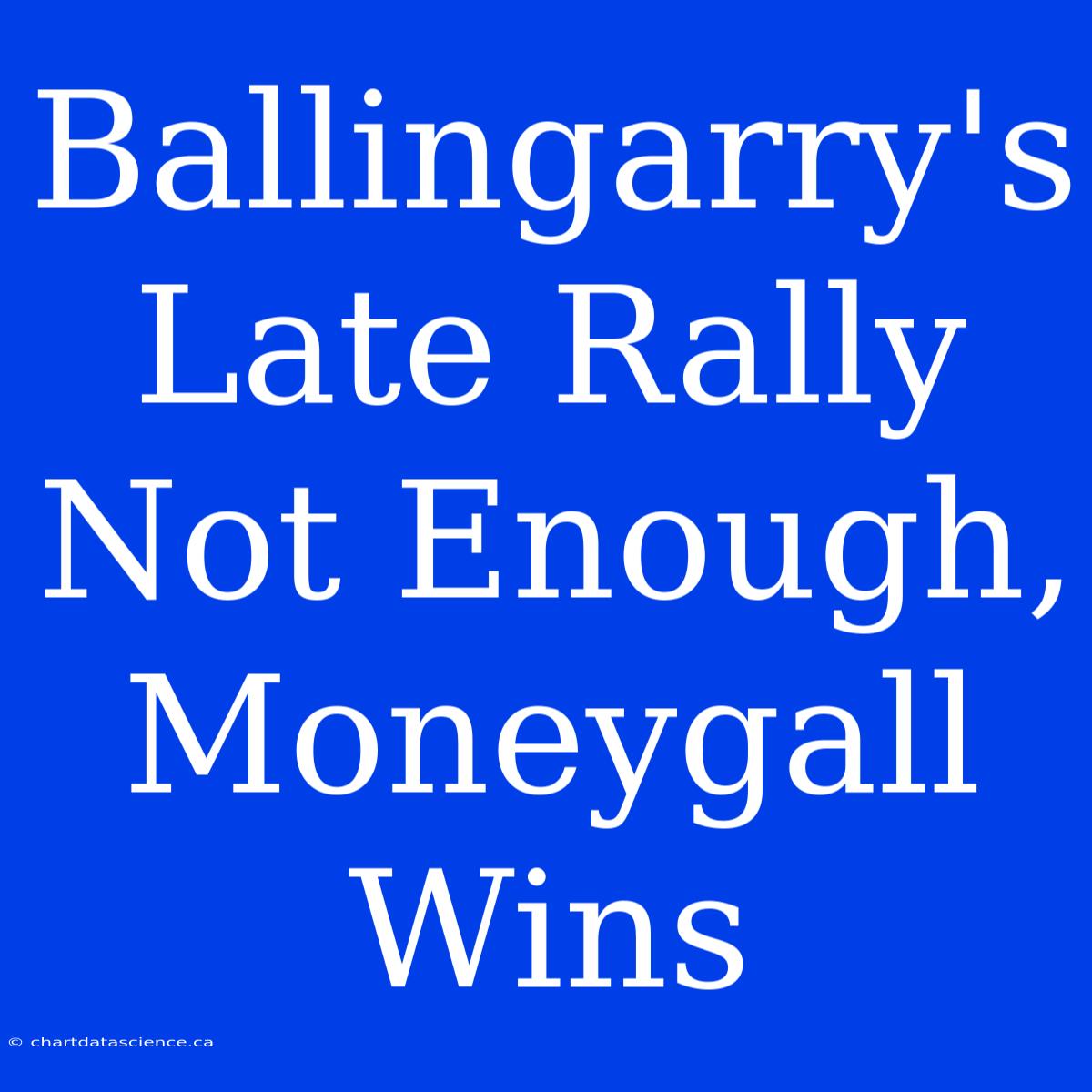 Ballingarry's Late Rally Not Enough, Moneygall Wins