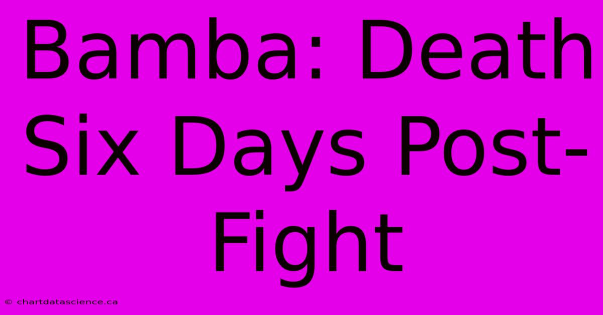 Bamba: Death Six Days Post-Fight