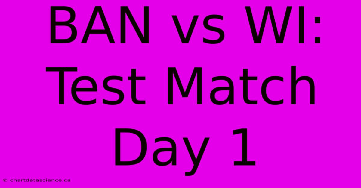 BAN Vs WI: Test Match Day 1