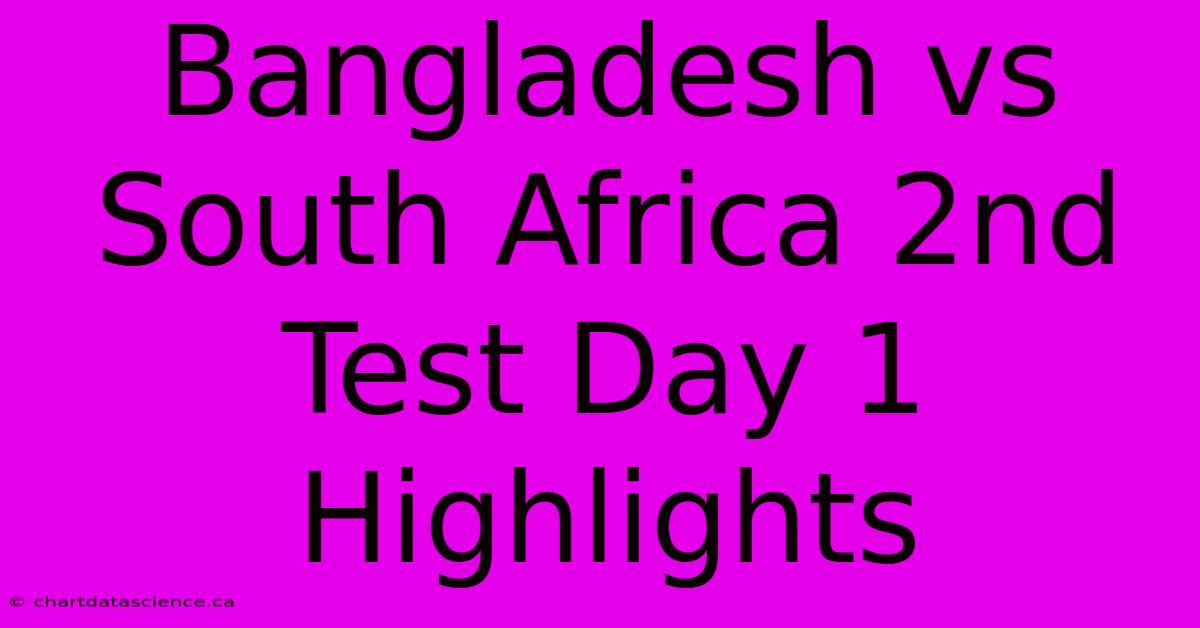 Bangladesh Vs South Africa 2nd Test Day 1 Highlights