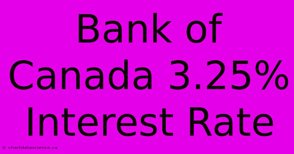 Bank Of Canada 3.25% Interest Rate