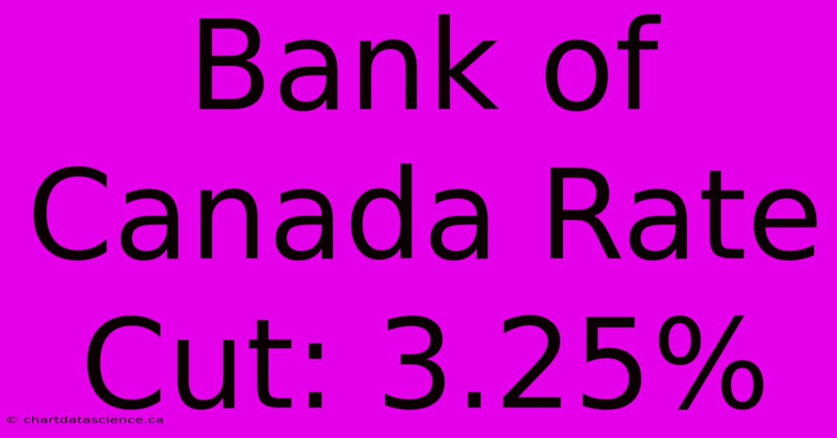 Bank Of Canada Rate Cut: 3.25%