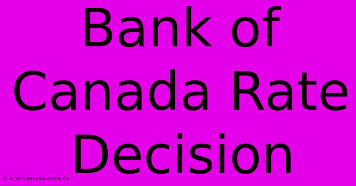 Bank Of Canada Rate Decision