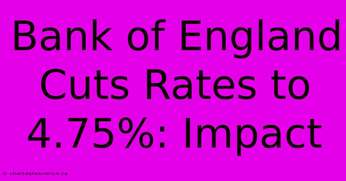 Bank Of England Cuts Rates To 4.75%: Impact