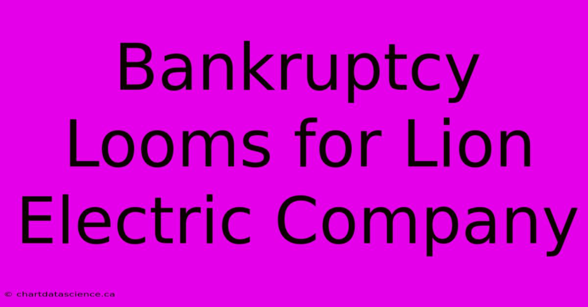 Bankruptcy Looms For Lion Electric Company