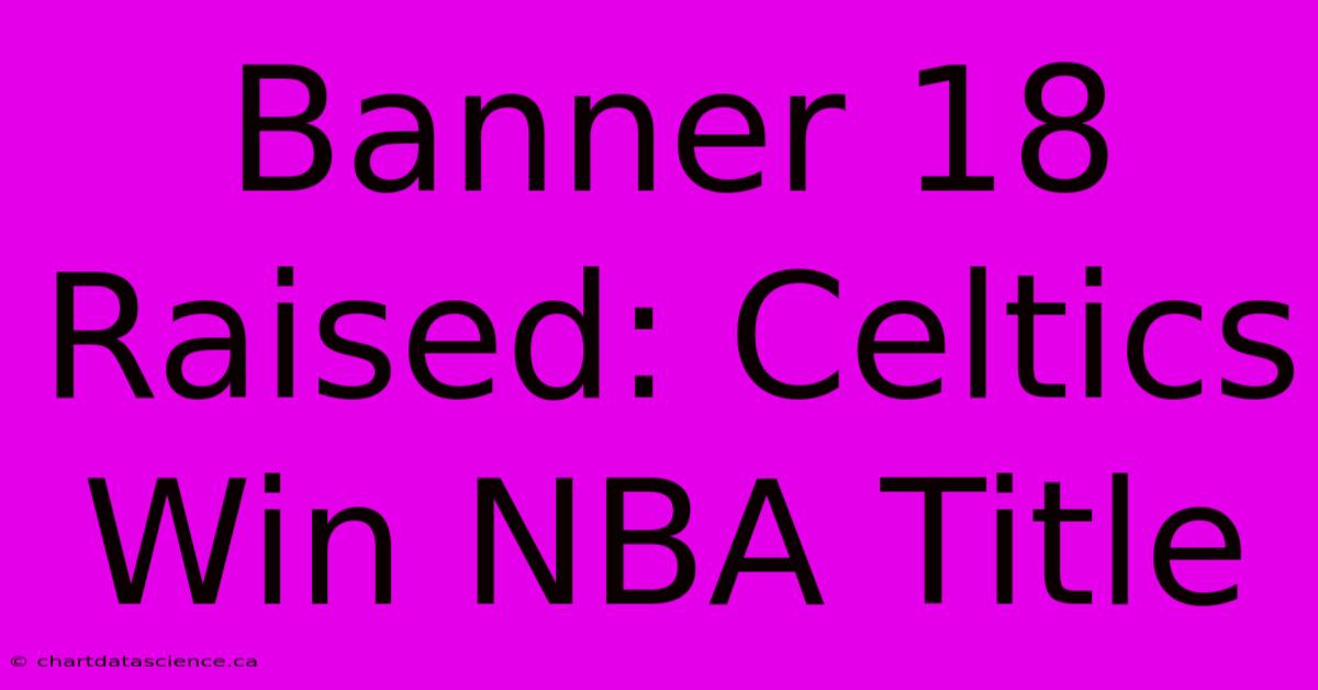 Banner 18 Raised: Celtics Win NBA Title 