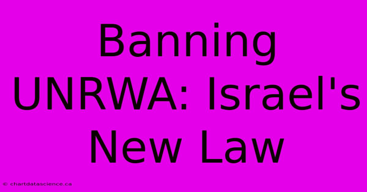 Banning UNRWA: Israel's New Law