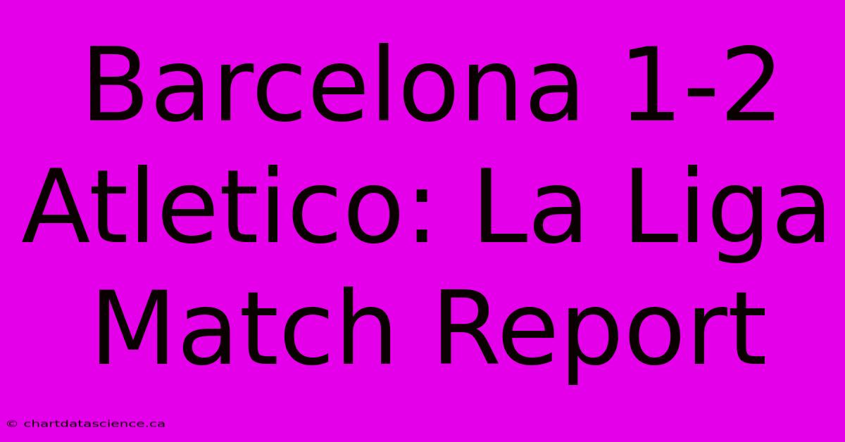 Barcelona 1-2 Atletico: La Liga Match Report