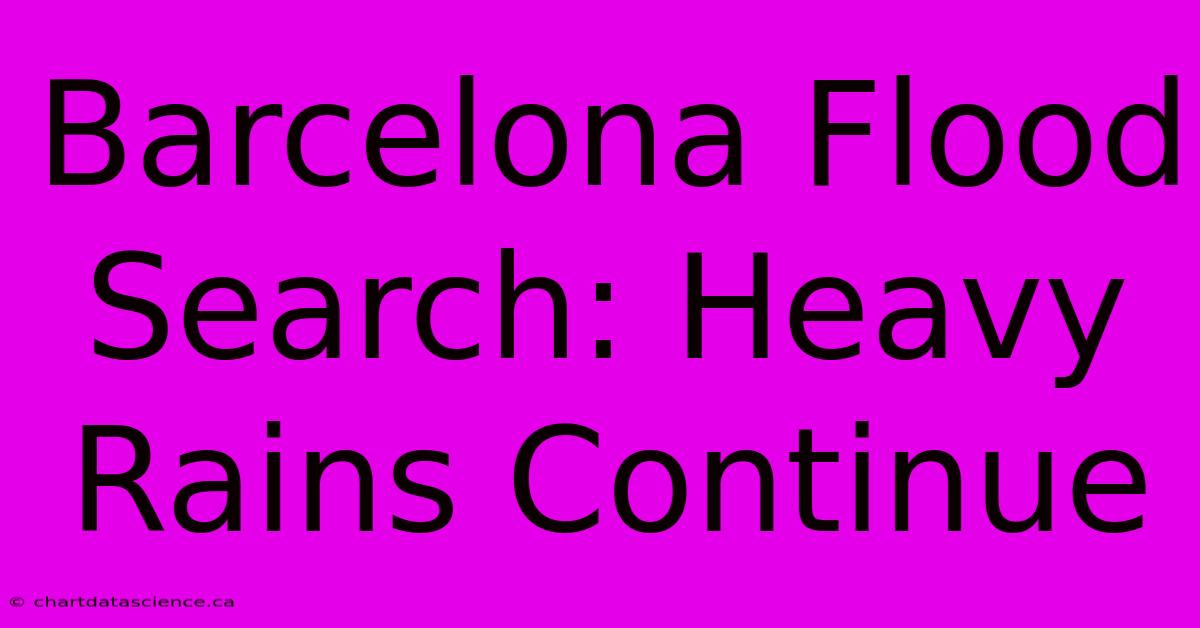 Barcelona Flood Search: Heavy Rains Continue