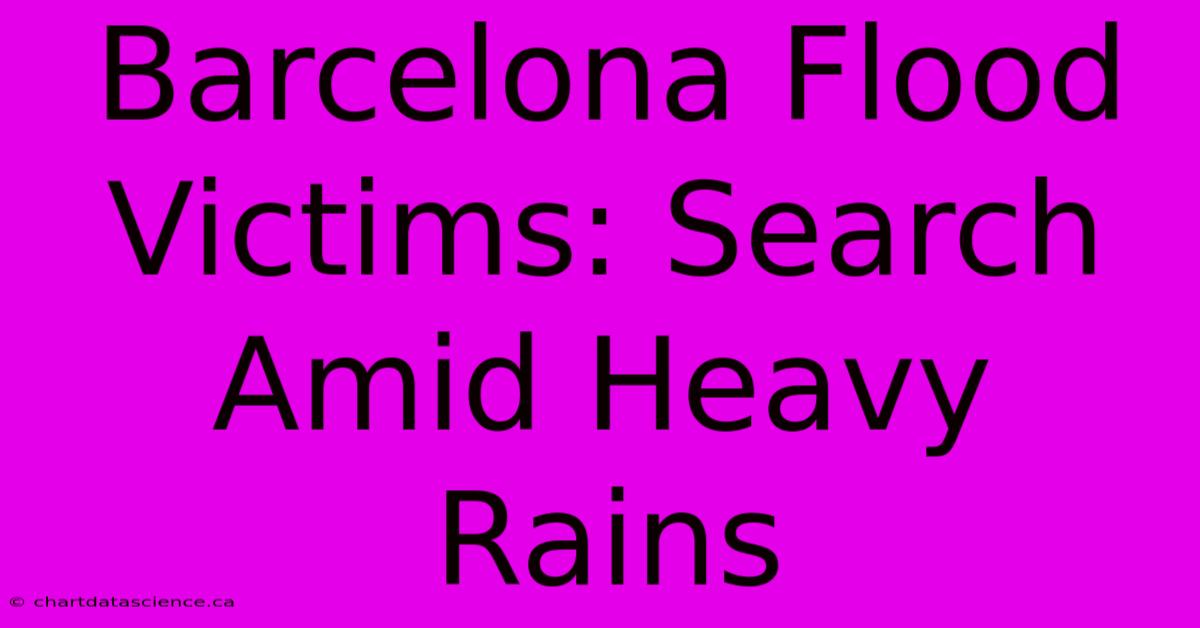 Barcelona Flood Victims: Search Amid Heavy Rains 