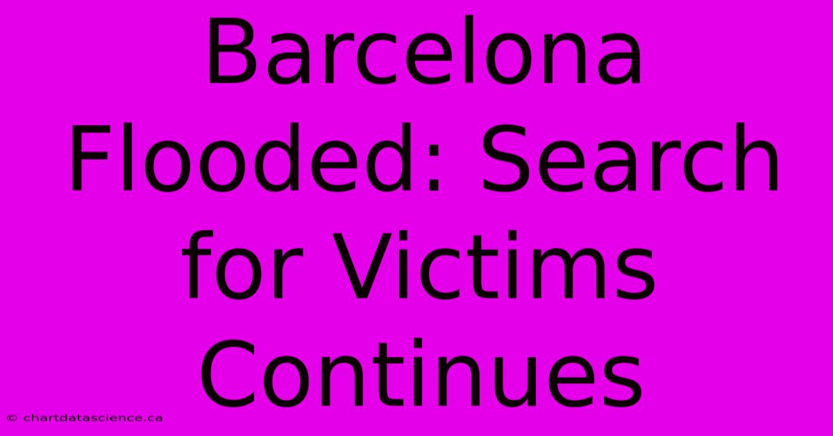 Barcelona Flooded: Search For Victims Continues