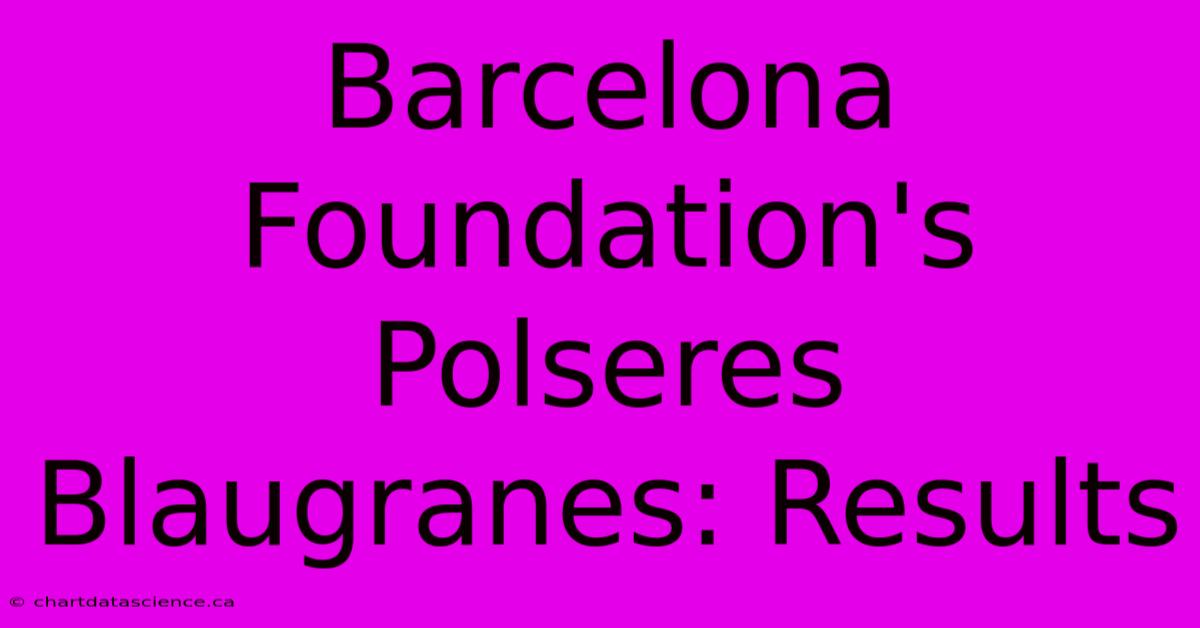 Barcelona Foundation's Polseres Blaugranes: Results