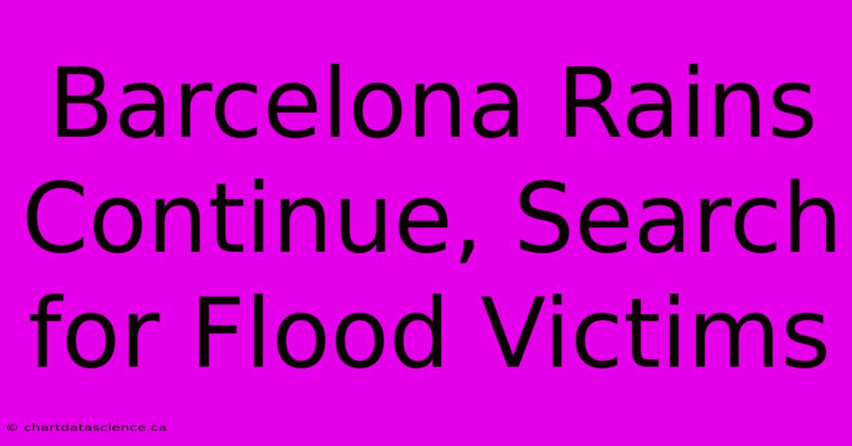 Barcelona Rains Continue, Search For Flood Victims 