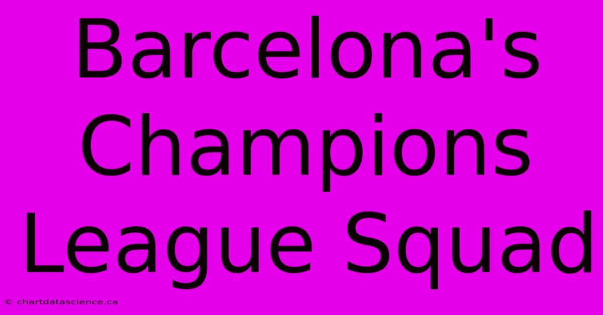 Barcelona's Champions League Squad