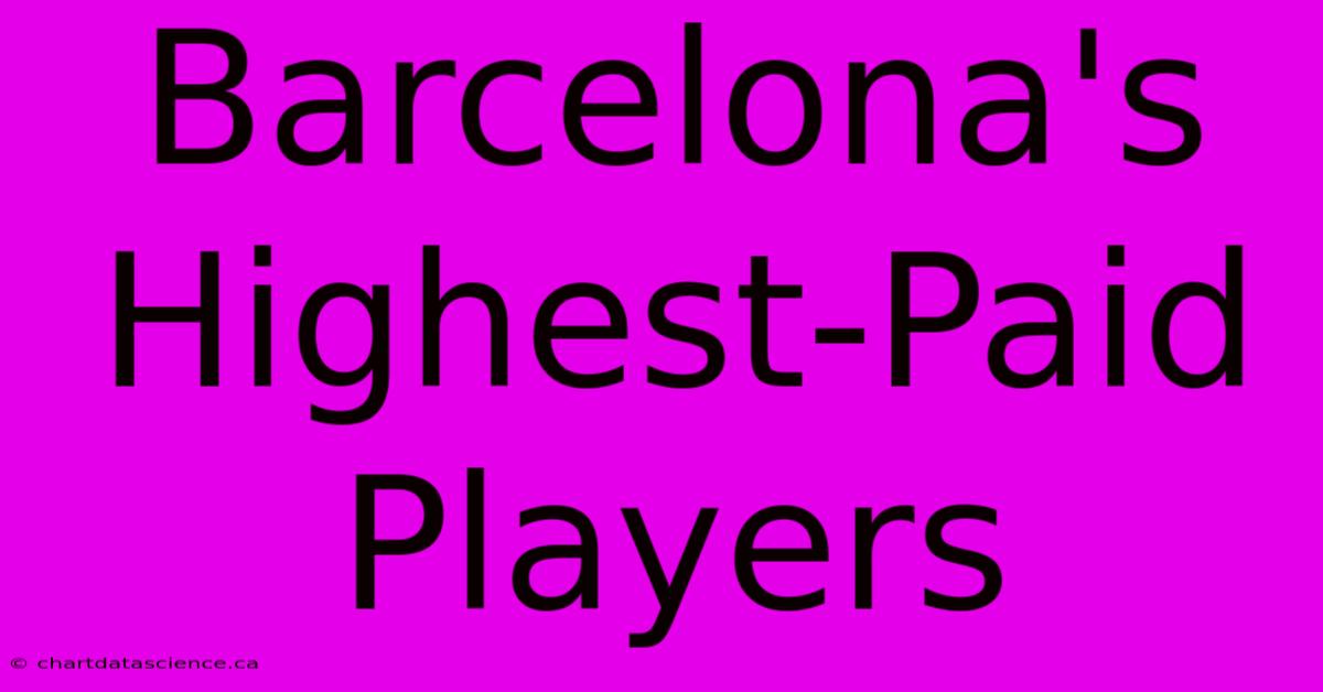 Barcelona's Highest-Paid Players