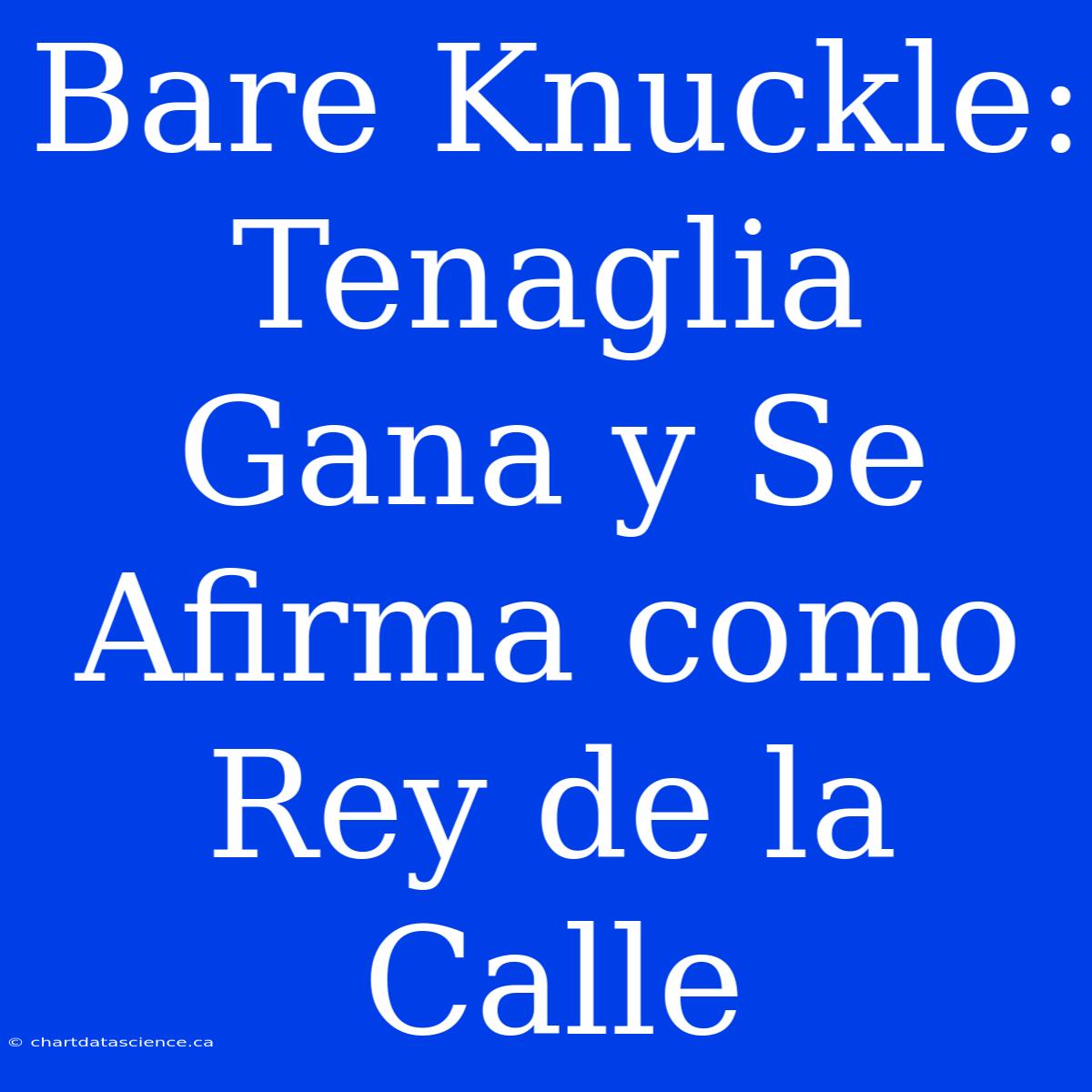 Bare Knuckle: Tenaglia Gana Y Se Afirma Como Rey De La Calle