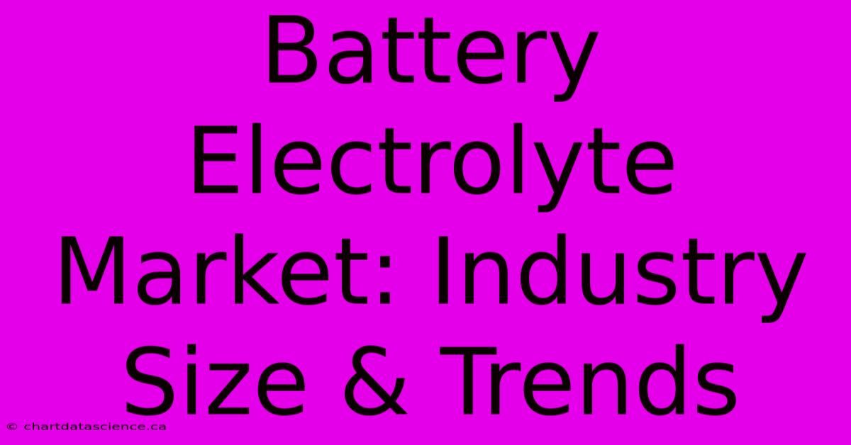 Battery Electrolyte Market: Industry Size & Trends 