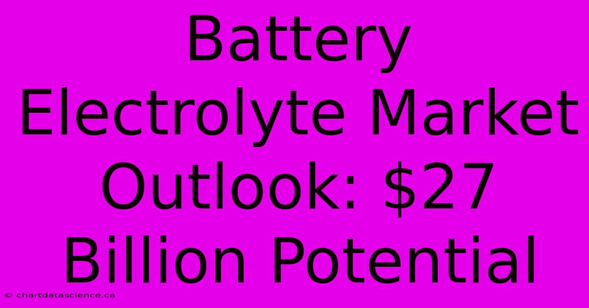 Battery Electrolyte Market Outlook: $27 Billion Potential