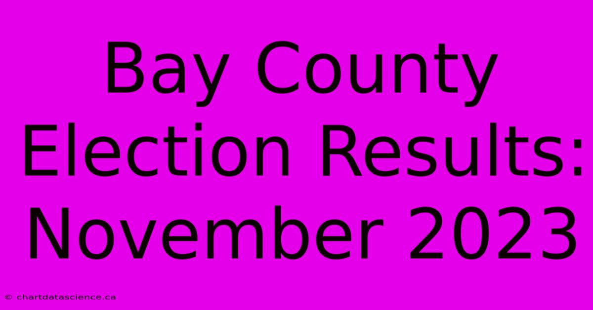 Bay County Election Results: November 2023