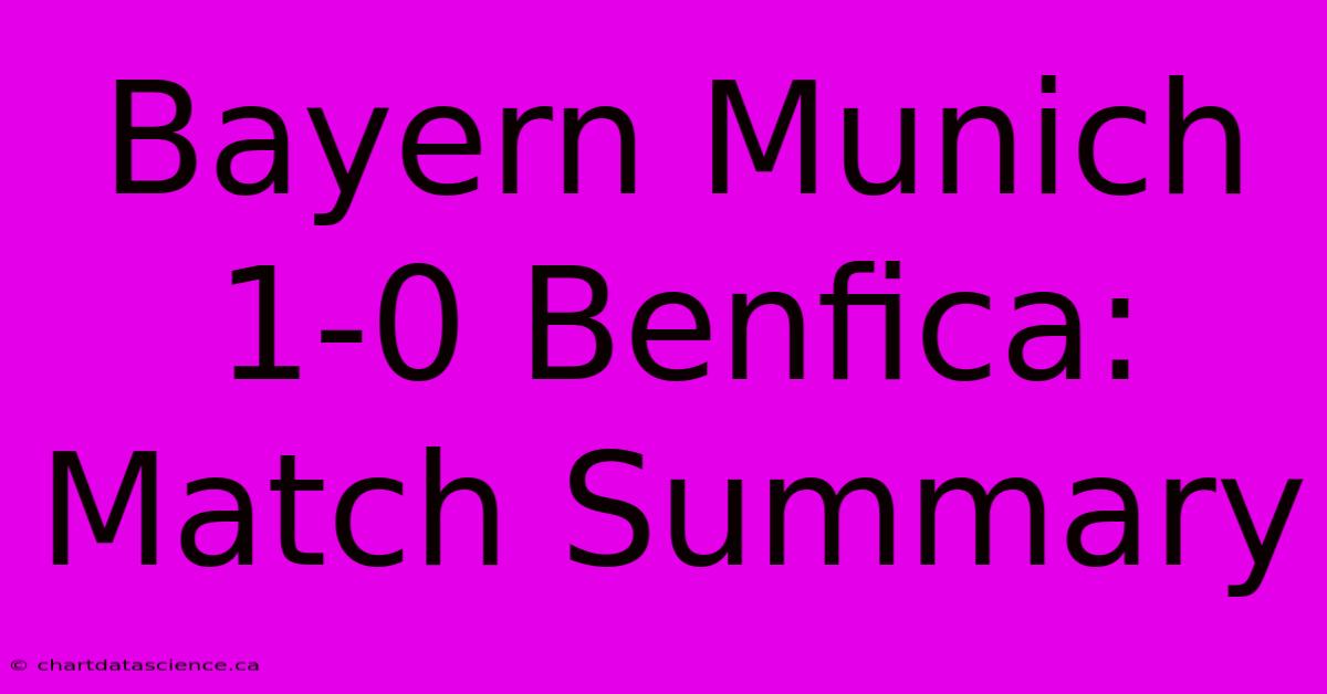 Bayern Munich 1-0 Benfica: Match Summary