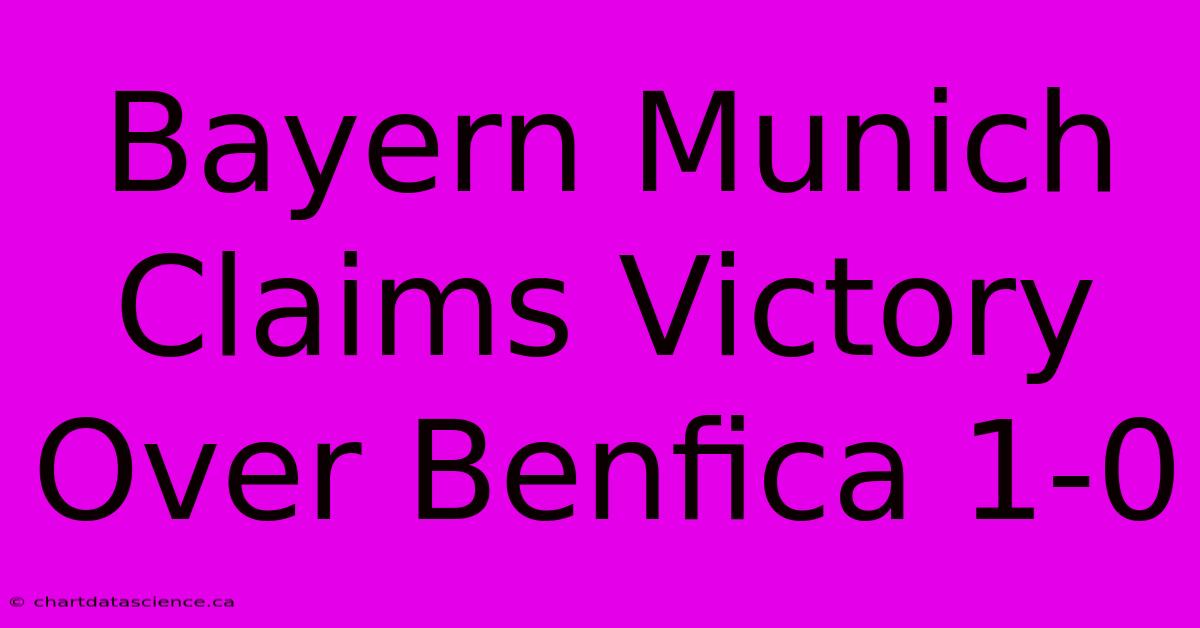 Bayern Munich Claims Victory Over Benfica 1-0 