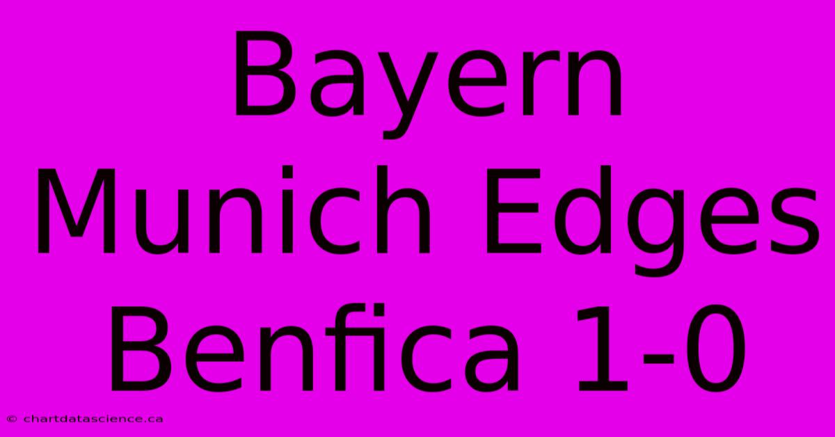 Bayern Munich Edges Benfica 1-0