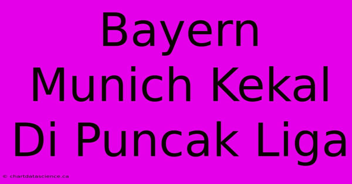 Bayern Munich Kekal Di Puncak Liga