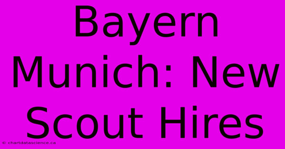 Bayern Munich: New Scout Hires