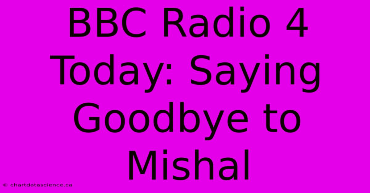 BBC Radio 4 Today: Saying Goodbye To Mishal