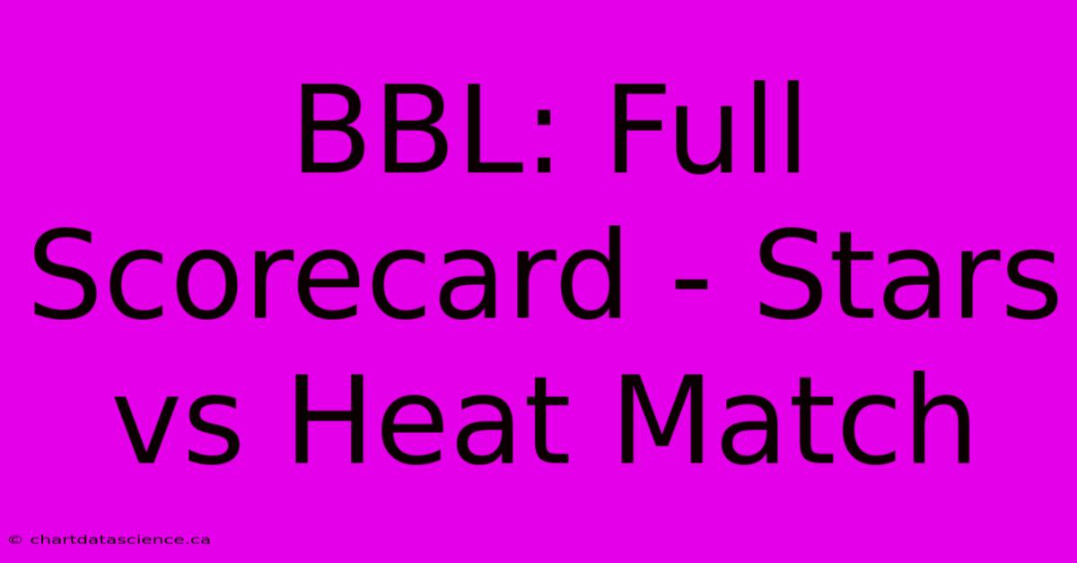 BBL: Full Scorecard - Stars Vs Heat Match