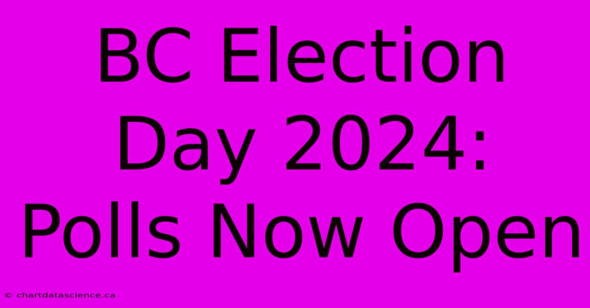 BC Election Day 2024 Polls Now Open