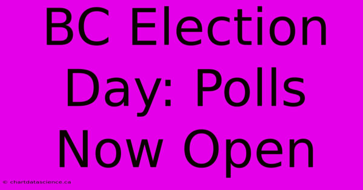 BC Election Day: Polls Now Open 