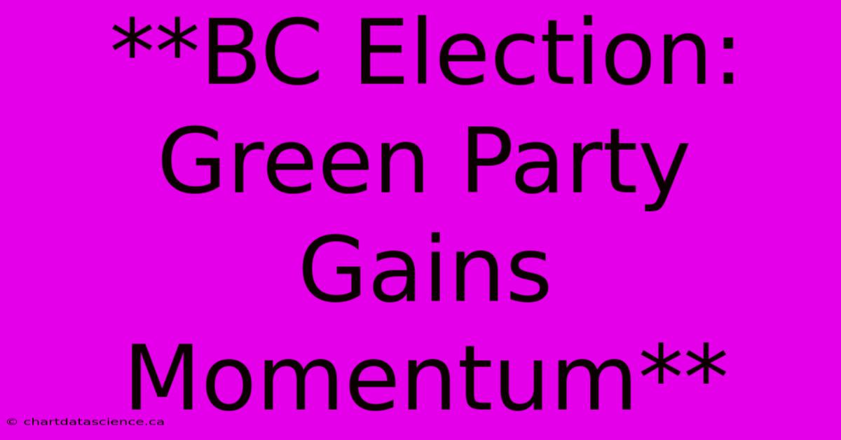 **BC Election: Green Party Gains Momentum**