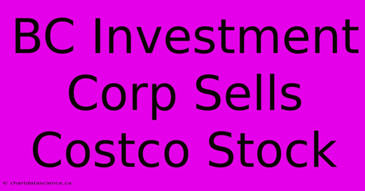 BC Investment Corp Sells Costco Stock