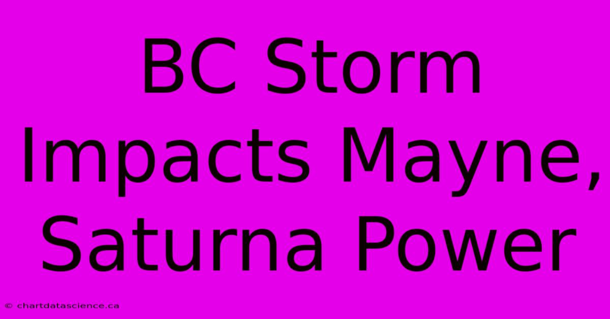 BC Storm Impacts Mayne, Saturna Power