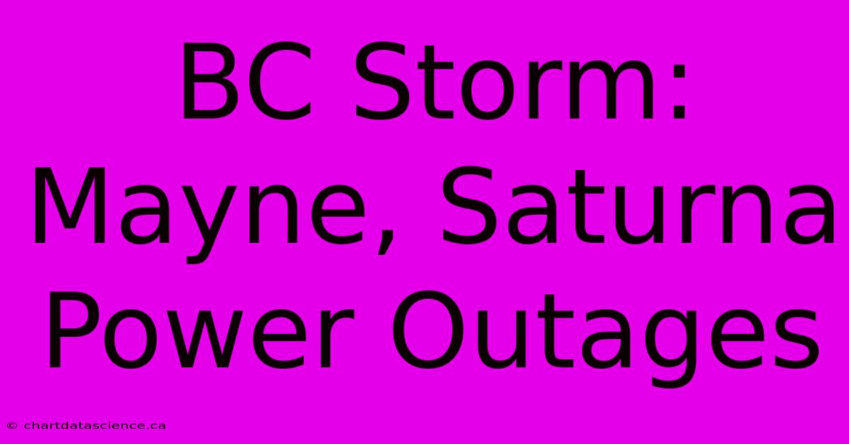 BC Storm: Mayne, Saturna Power Outages