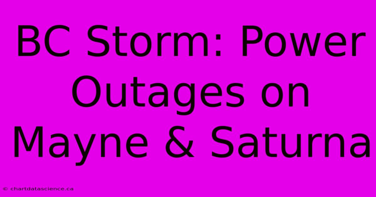 BC Storm: Power Outages On Mayne & Saturna