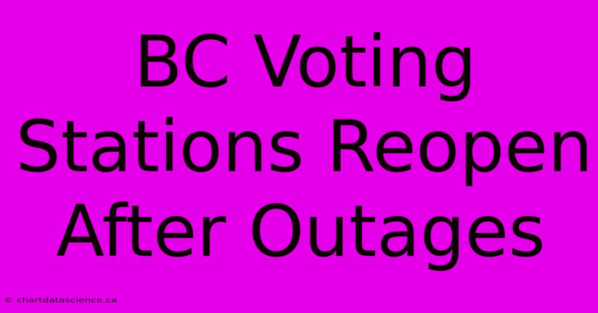 BC Voting Stations Reopen After Outages