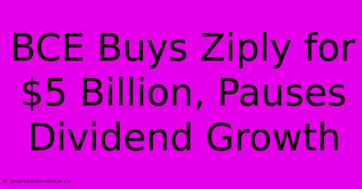 BCE Buys Ziply For $5 Billion, Pauses Dividend Growth