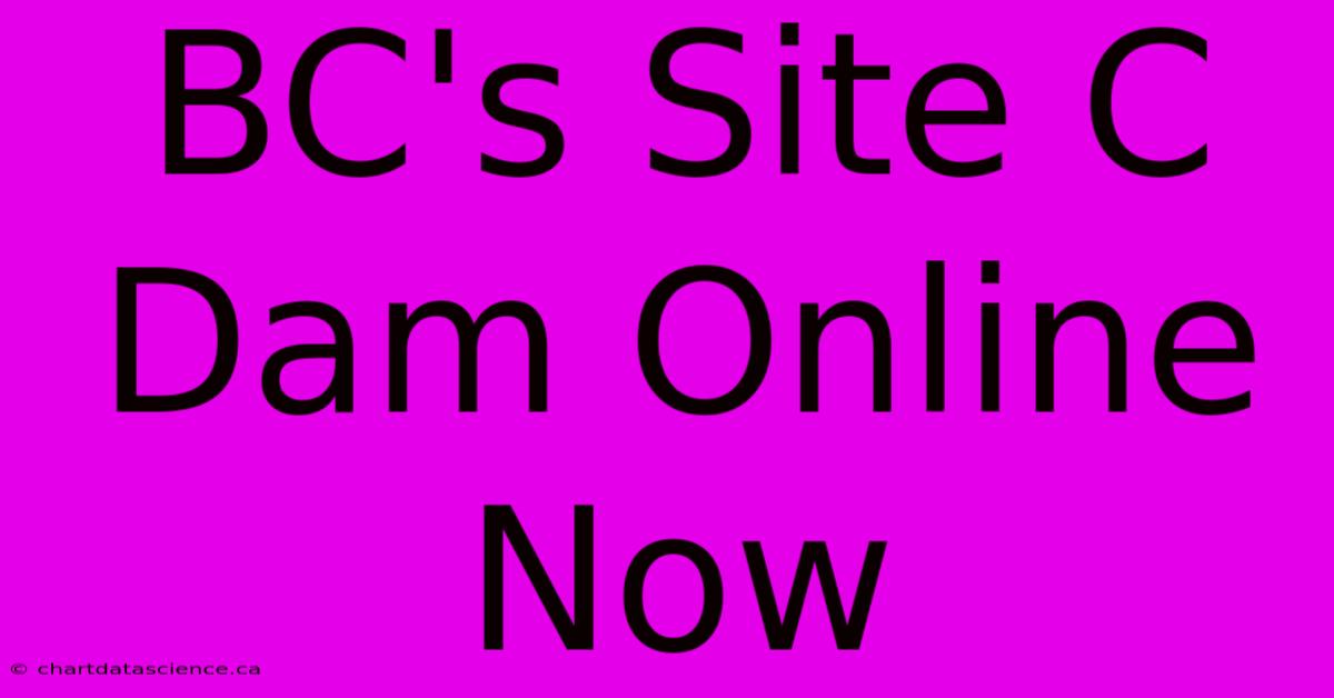 BC's Site C Dam Online Now