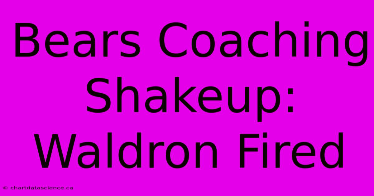 Bears Coaching Shakeup: Waldron Fired