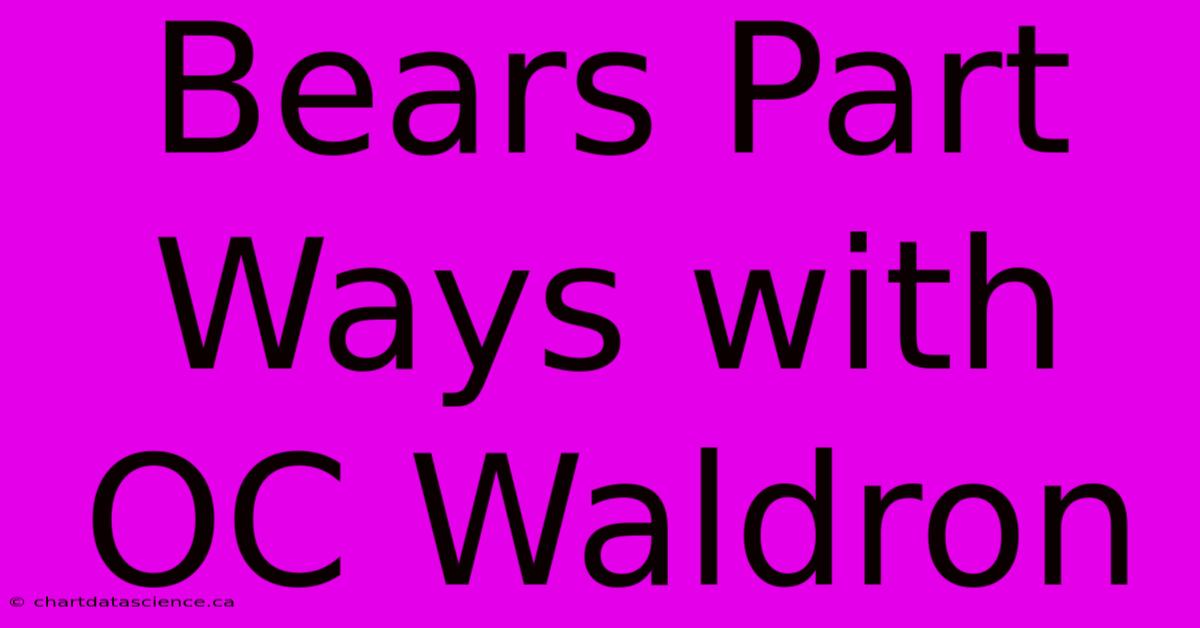 Bears Part Ways With OC Waldron