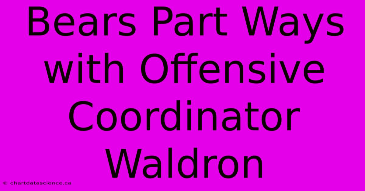 Bears Part Ways With Offensive Coordinator Waldron