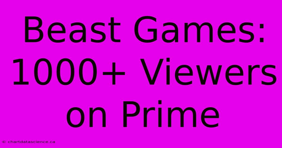 Beast Games: 1000+ Viewers On Prime