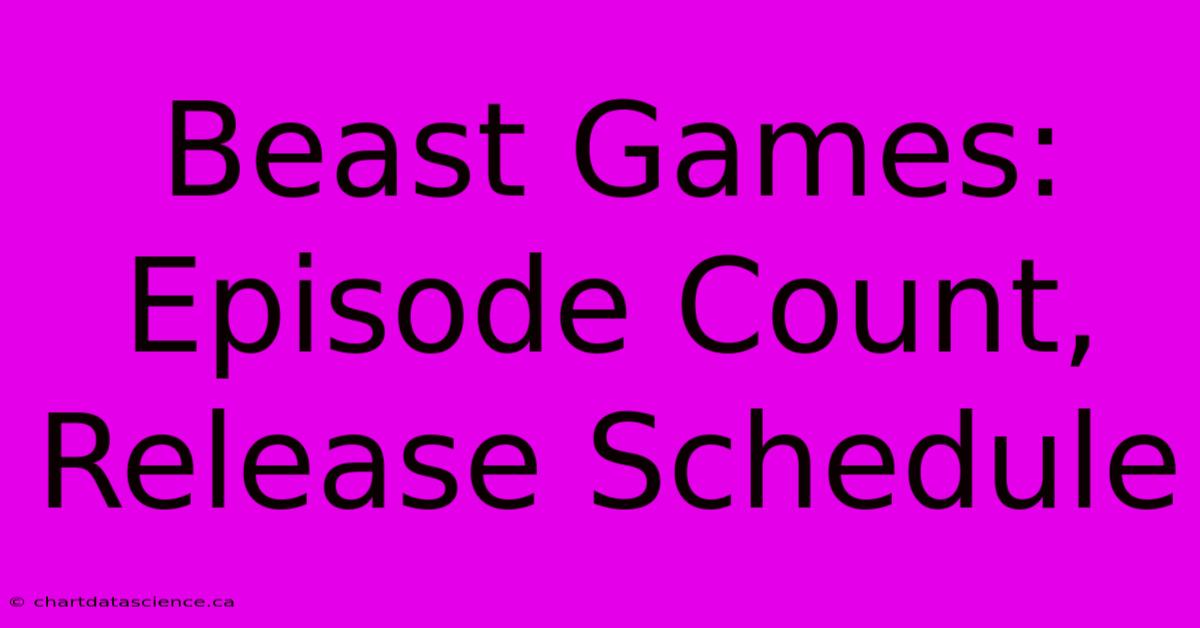 Beast Games: Episode Count, Release Schedule