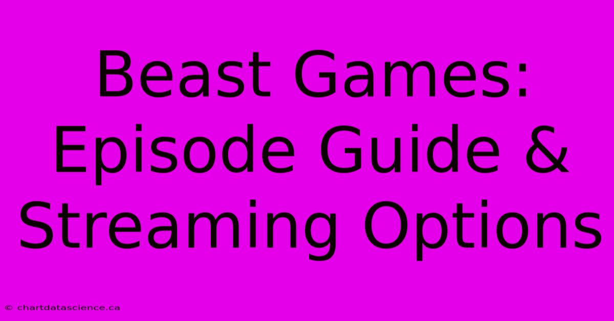 Beast Games: Episode Guide & Streaming Options