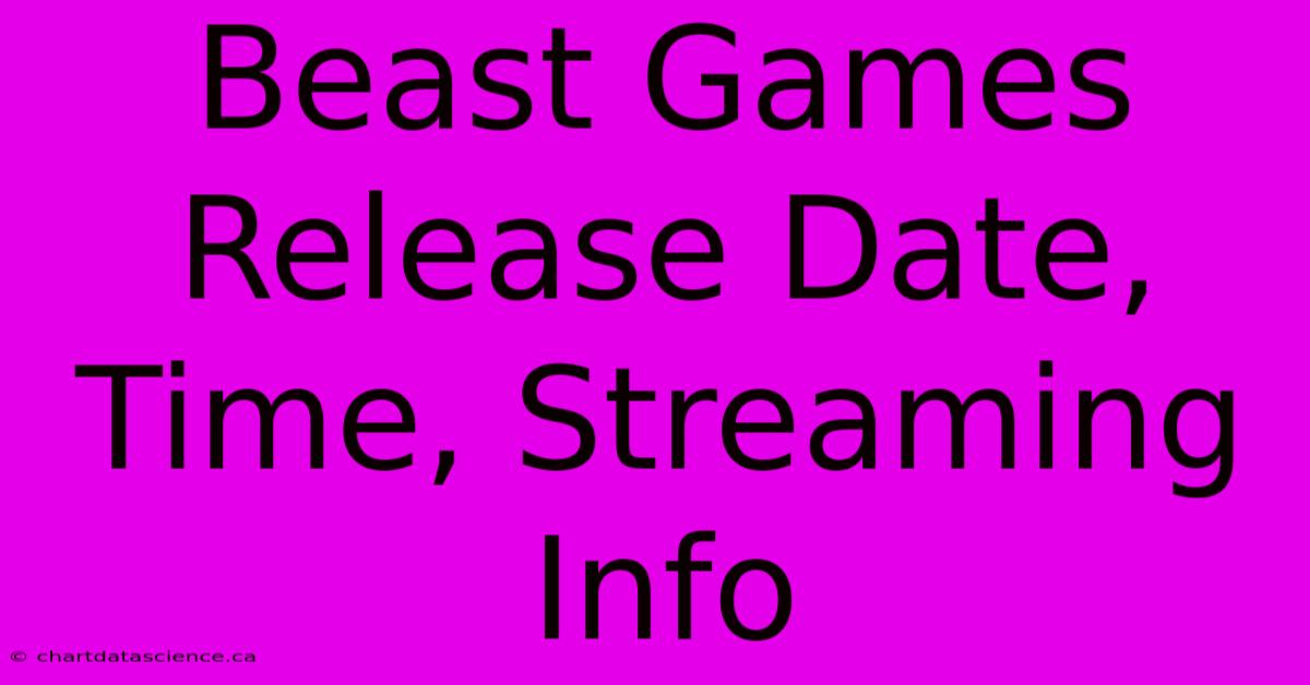 Beast Games Release Date, Time, Streaming Info