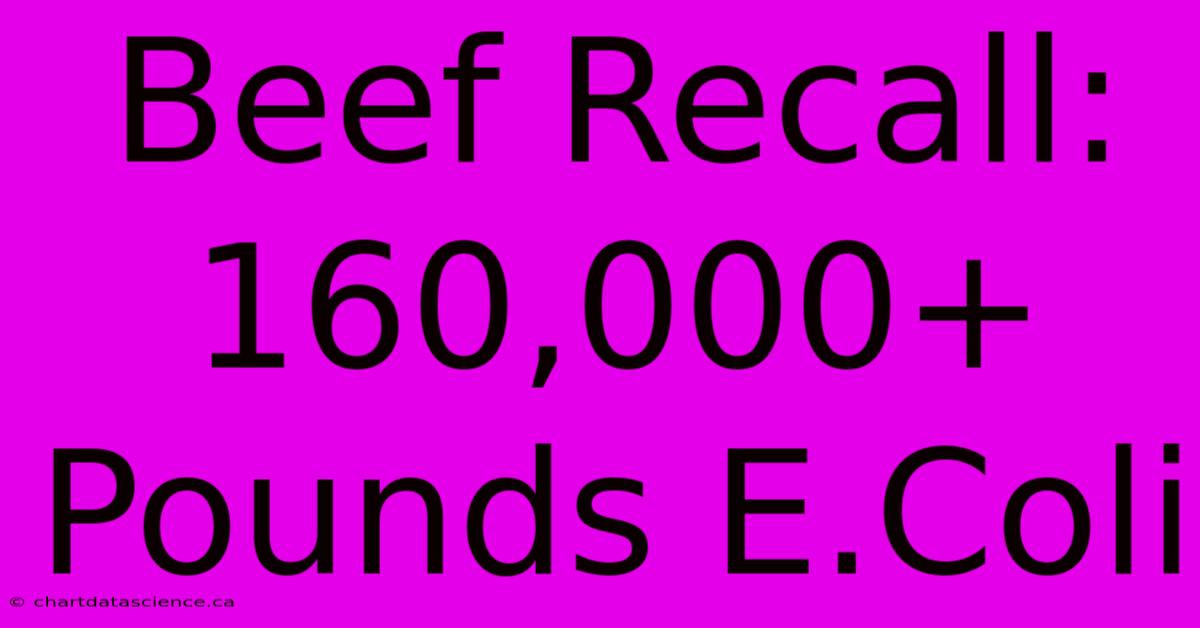 Beef Recall: 160,000+ Pounds E.Coli